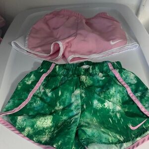 Nike Pink and Green Shorts Duo